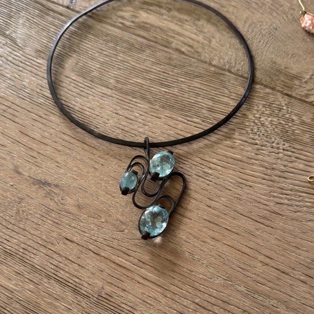 Elegant Black and Blue Necklace